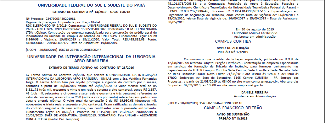 Assinatura do contrato Bloco de Laboratórios