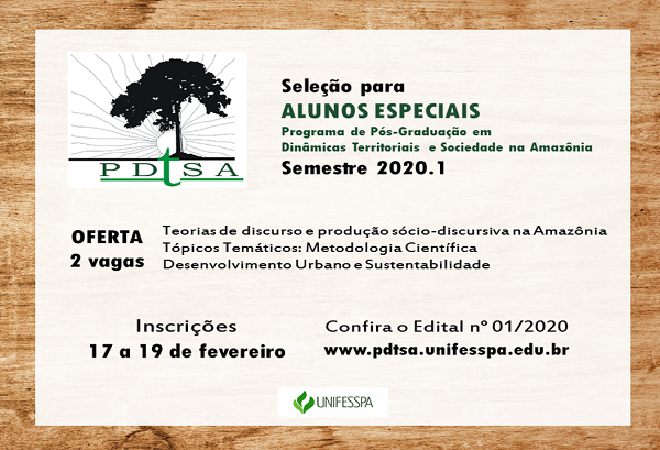 PDTSA ALUNO ESPECIAL 2020 1